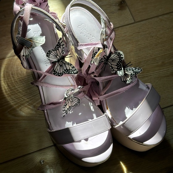 Dolls Kill Butterfly Lace Up Platform Heels - Picture 4 of 6